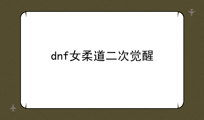 dnf女柔道二次觉醒