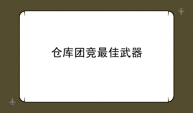 仓库团竞最佳武器