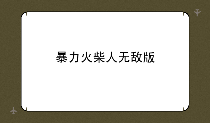 暴力火柴人无敌版