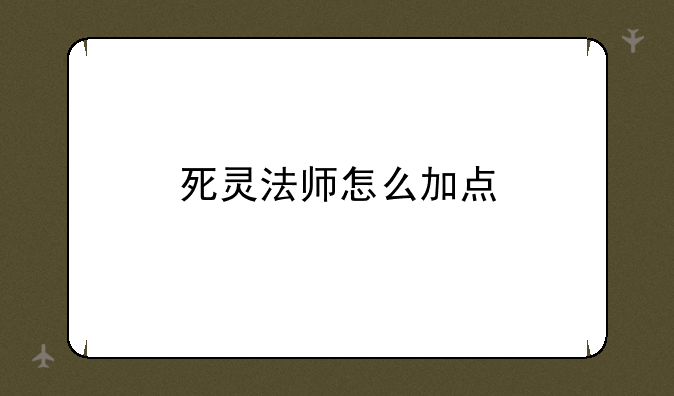 死灵法师怎么加点