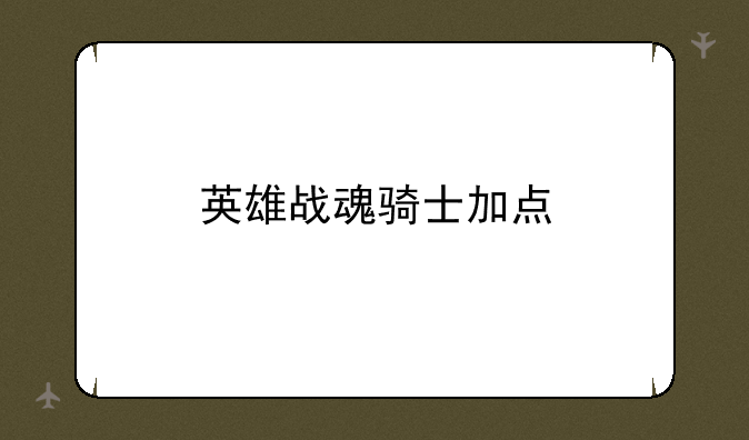 英雄战魂骑士加点