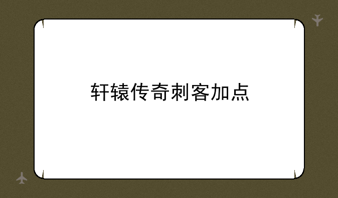 轩辕传奇刺客加点