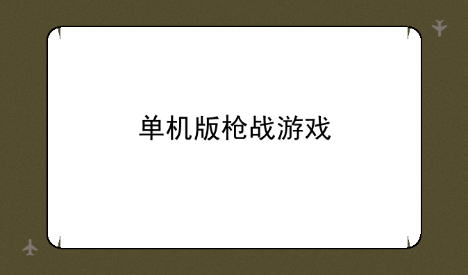 单机版枪战游戏