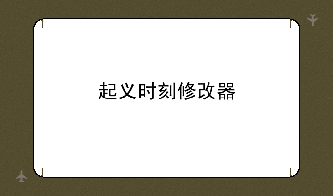 起义时刻修改器