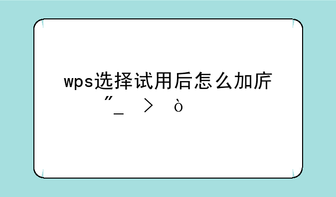 wps选择试用后怎么加序列号？