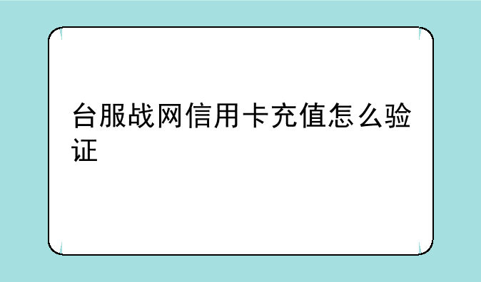 台服战网信用卡充值怎么验证