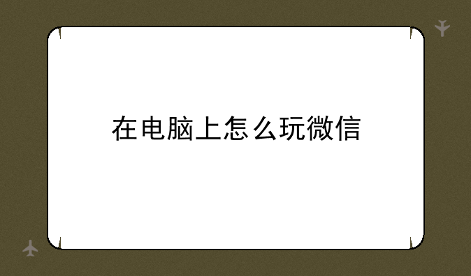 在电脑上怎么玩微信