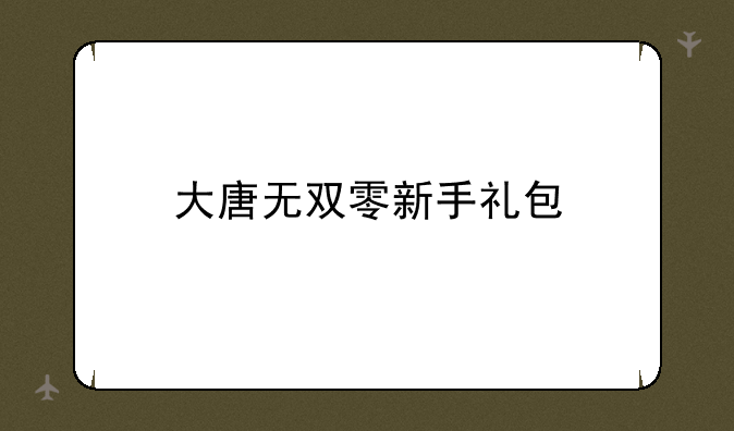 大唐无双零新手礼包