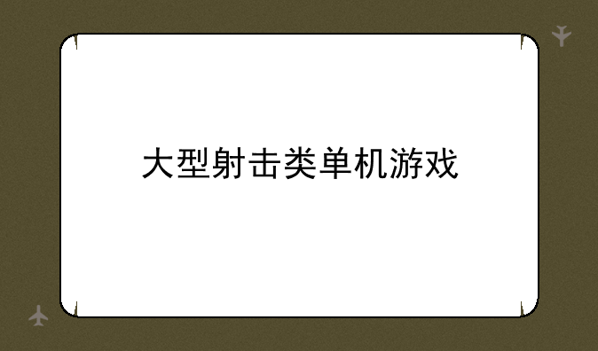 大型射击类单机游戏