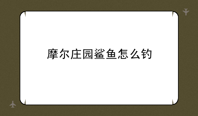 摩尔庄园鲨鱼怎么钓