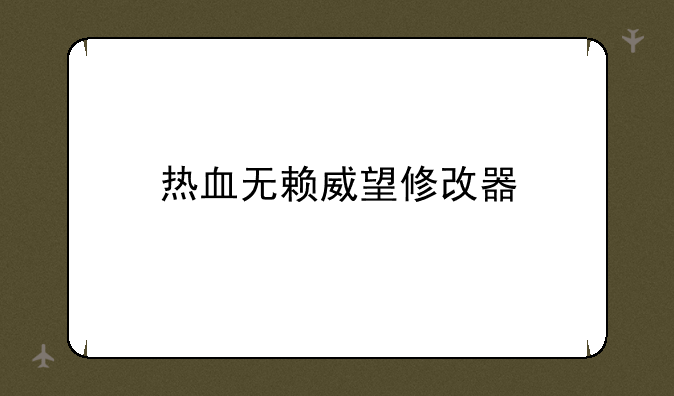 热血无赖威望修改器