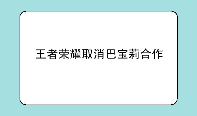 王者荣耀取消巴宝莉合作