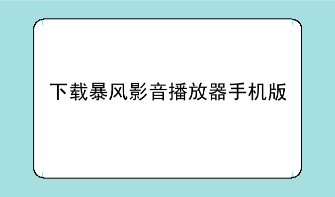 下载暴风影音播放器手机版