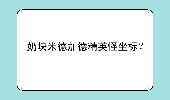 奶块米德加德精英怪坐标？