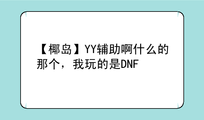 【椰岛】YY辅助啊什么的那个，我玩的是DNF