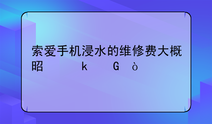 索爱手机浸水的维修费大概是多少？