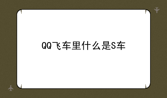 QQ飞车里什么是S车