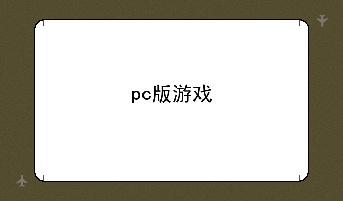 pc版游戏