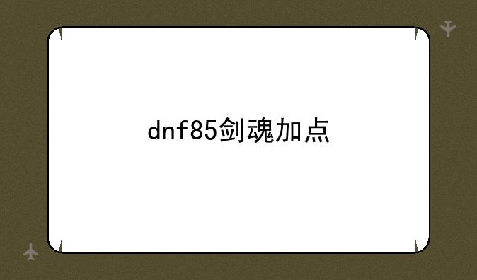 dnf85剑魂加点