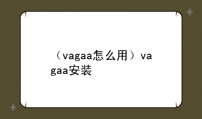 （vagaa怎么用）vagaa安装
