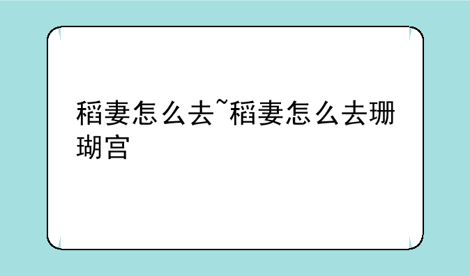 稻妻怎么去~稻妻怎么去珊瑚宫