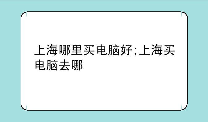 上海哪里买电脑好;上海买电脑去哪