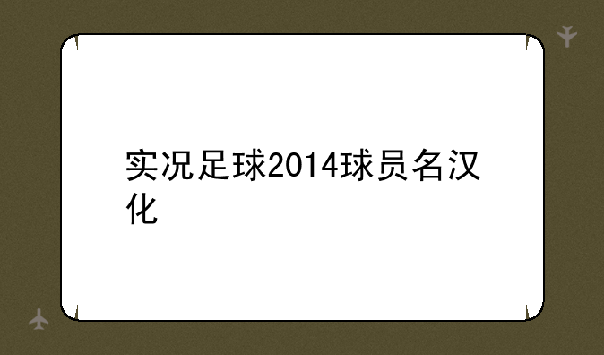 实况足球2014球员名汉化