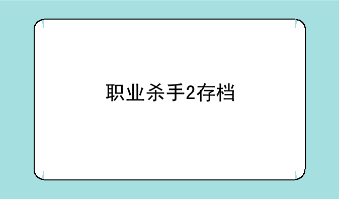 职业杀手2存档