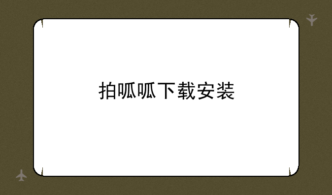拍呱呱下载安装
